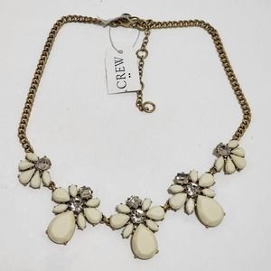 J. CREW gold floral bibb necklace new!!!
